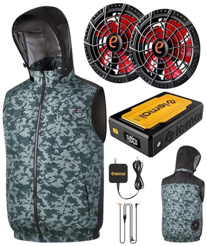 【新品】ファンバッテリー セット XLサイズ 超高出力48V 空調作業服 20V~48V 大風量 調節可能 ファン付きベスト遮熱-18℃ 大容量 急速充電器付き 暑さ対策 d4400e16