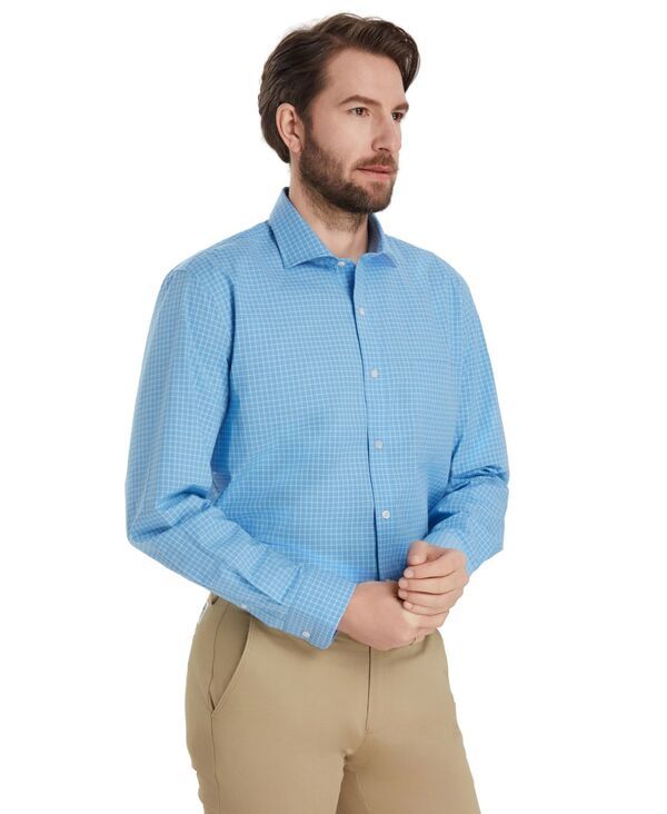 クラブルーム メンズ トップス シャツ Club Roomens Poplin Charles Plaidresshirt Macys Exclusive Placid Blue Combo ブルー