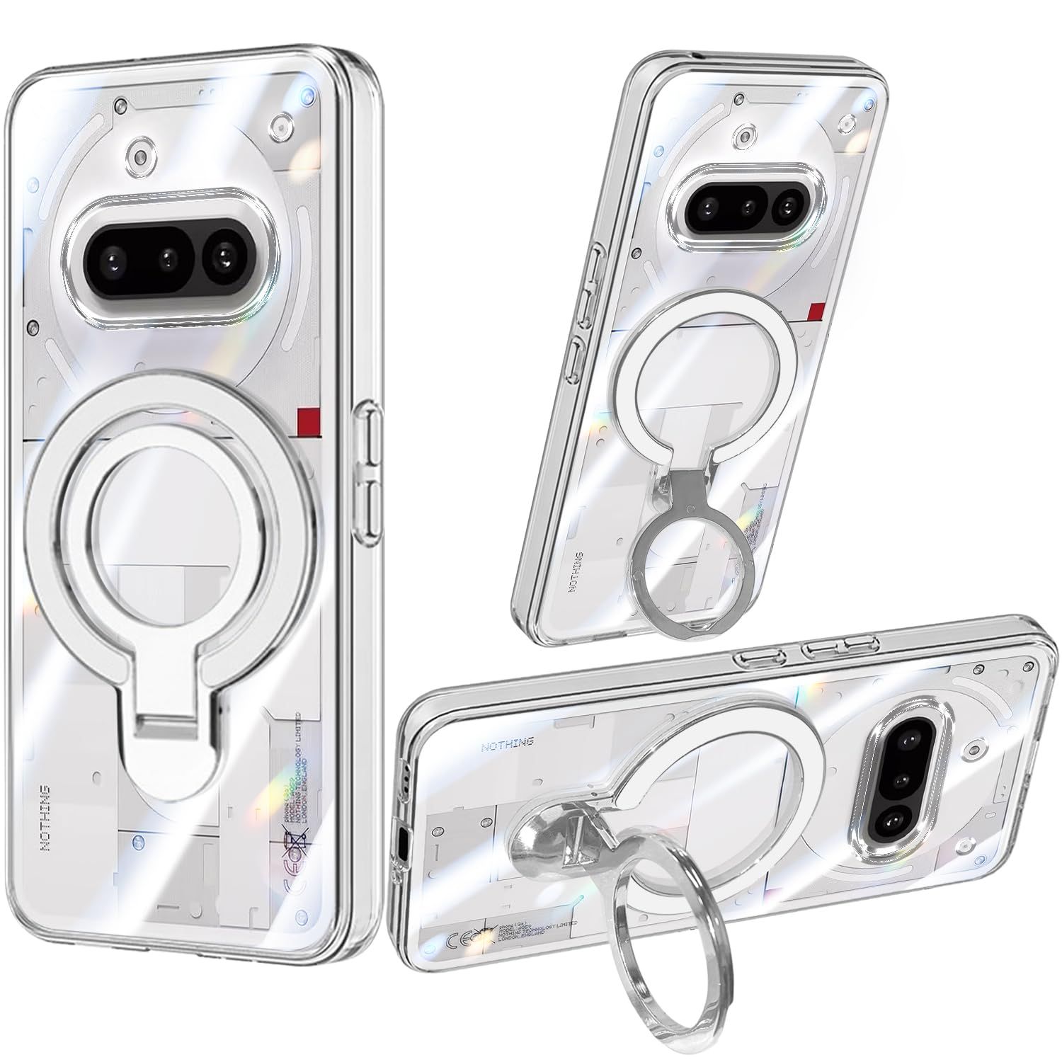 Nothing Phone 3a ケース クリア リング付き 縦横両対応 TPU ソフト 耐 