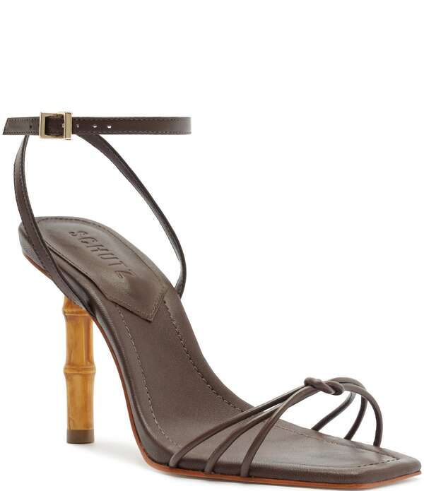 シュッツ レディース シューズ ヒール サンダル アンクル レザー Schutz Haven Bamboo Leather Ankle Strap Dressandals Root Brown ブラウ