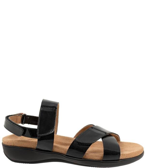 トロッターズ レディース シューズ サンダル トール レザー Trotters River Metallic Leather Sandals Black ブラック