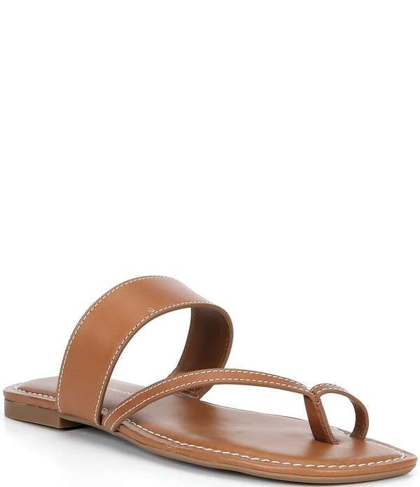 アントニオ メラーニ レディース シューズ サンダル レザー Antonio Melani Jolie Leather Toe Loop Flat Sandals Acacia Tan タン