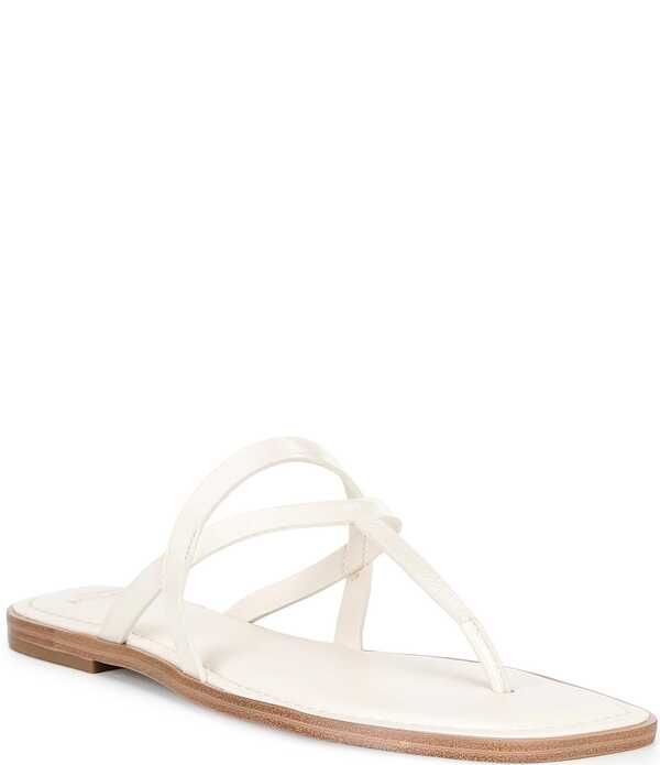 アントニオ メラーニ レディース シューズ サンダル レザー Antonio Melani Shanon Glossy Leather Toe Loop Flat Sandalsweet Cream
