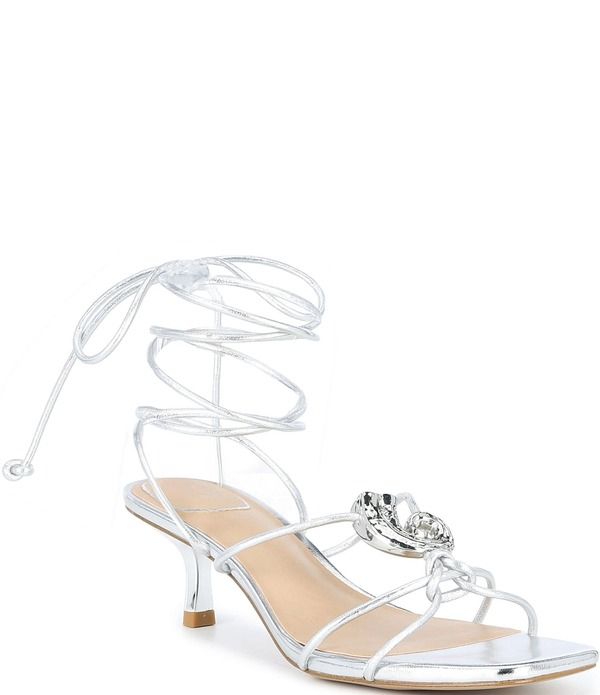 ジャンビニ レディース シューズ ヒール サンダル アンクル レザー Gianni Bini x Cyd Morris The Minnie Leather Seashell Ankle Wrap S