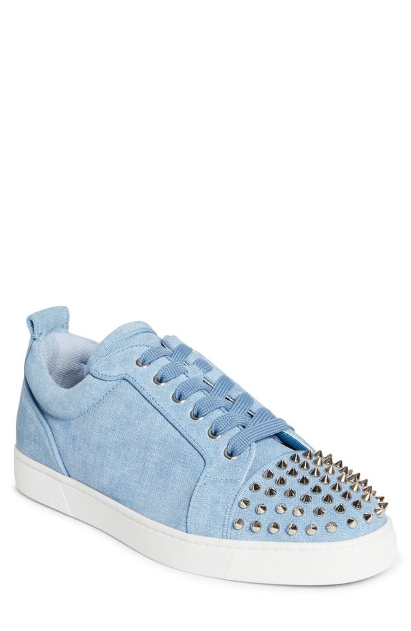 クリスチャン・ルブタン メンズ シューズ スニーカー Christian Louboutin Louis Junior Spikes Orlato Sneaker Ceruleo Silver シルバ