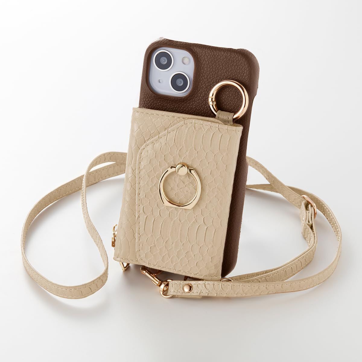 enHANCE スマホケース ショルダーストラップ付 iphone 15 ケース