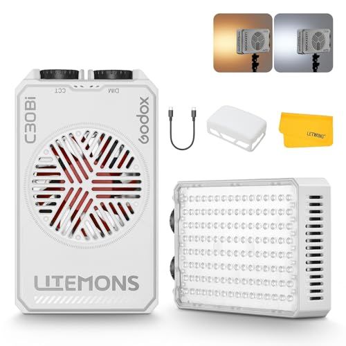 【新品】GODOX Litemons C30Bi LED ライトパネル、バイカラー ポータブルオンカメラ LED 定常光 ライト 2800K-6500K 連続光 バッテリー付き、ビデオ撮影 ライブ ストリーミング用 LED 写真 撮影 ライト 1da1038c