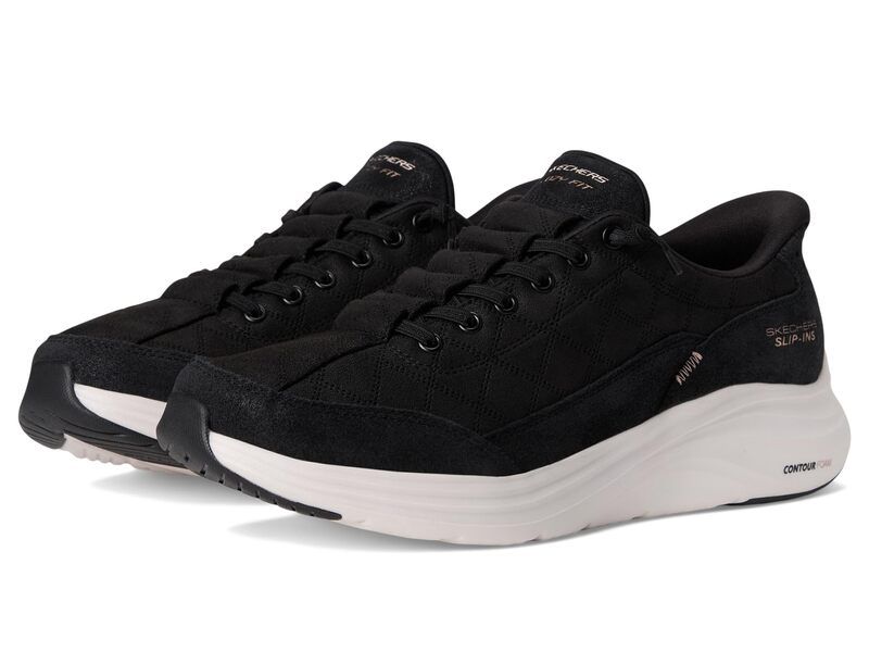 スケッチャーズ レディース シューズ スニーカー Skechers Contour Foam Cozy Fit Hands Free Slipins Black ブラック