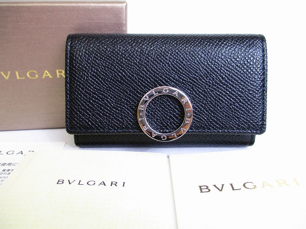 未使用保管品】 BVLGARI ブルガリ ロゴクリップ グレインレザー 6連