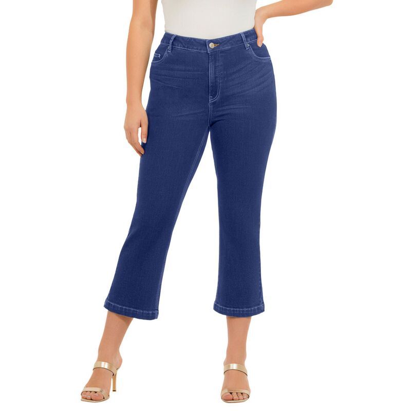 ロアマンズ レディース ボトムス カジュアルパンツ プラスサイズ クロップド Roamans Womens Plusize Classic StretchighRise KickFlare Cropp