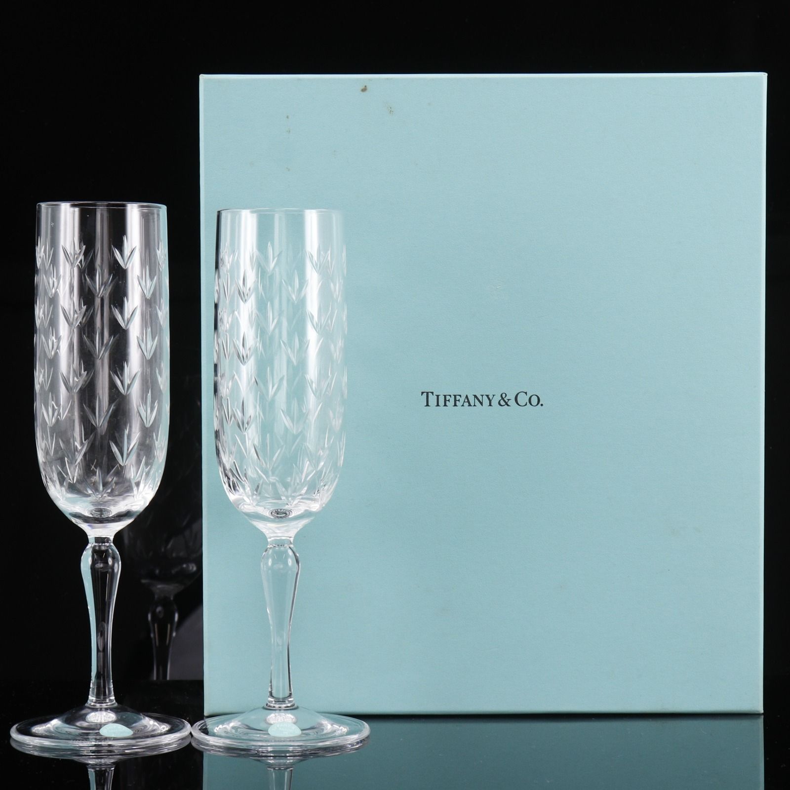 【TIFFANY&Co.】ティファニー フローレット ペア シャンパングラス ガラス _ グラス