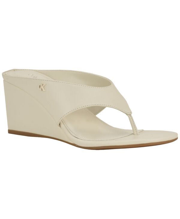 カルバンクライン レディース シューズ スリッポン・ローファー サンダル Calvin Klein Womens Marchela Thong SlipOn Wedge Sandals Ivory ア