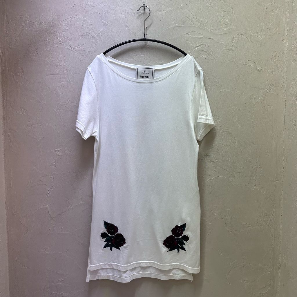 Maison MIHARA YASUHIRO メゾンミハラヤスヒロ ROSE SLIT T-SHIRT Ｔシャツ 82583834 ホワイト size:40【代官山B06】