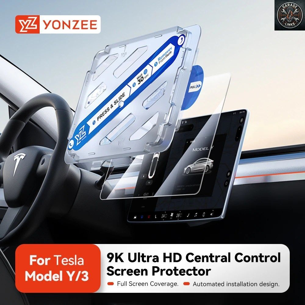 YZ強化ガラススクリーンプロテクター テスラ モデル3 Y 2021-2025 センターコントロールアクセサリー マット アンチグレア HDフィルム保護