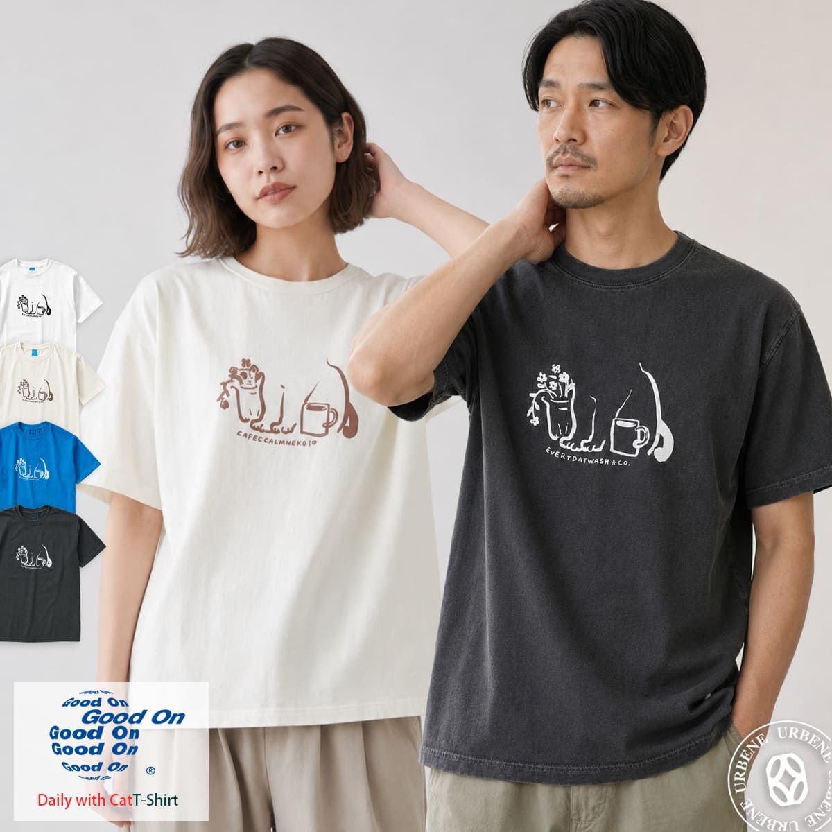 半袖Tシャツ GOOD ON グッドオン 猫柄 デイリーウィズキャット