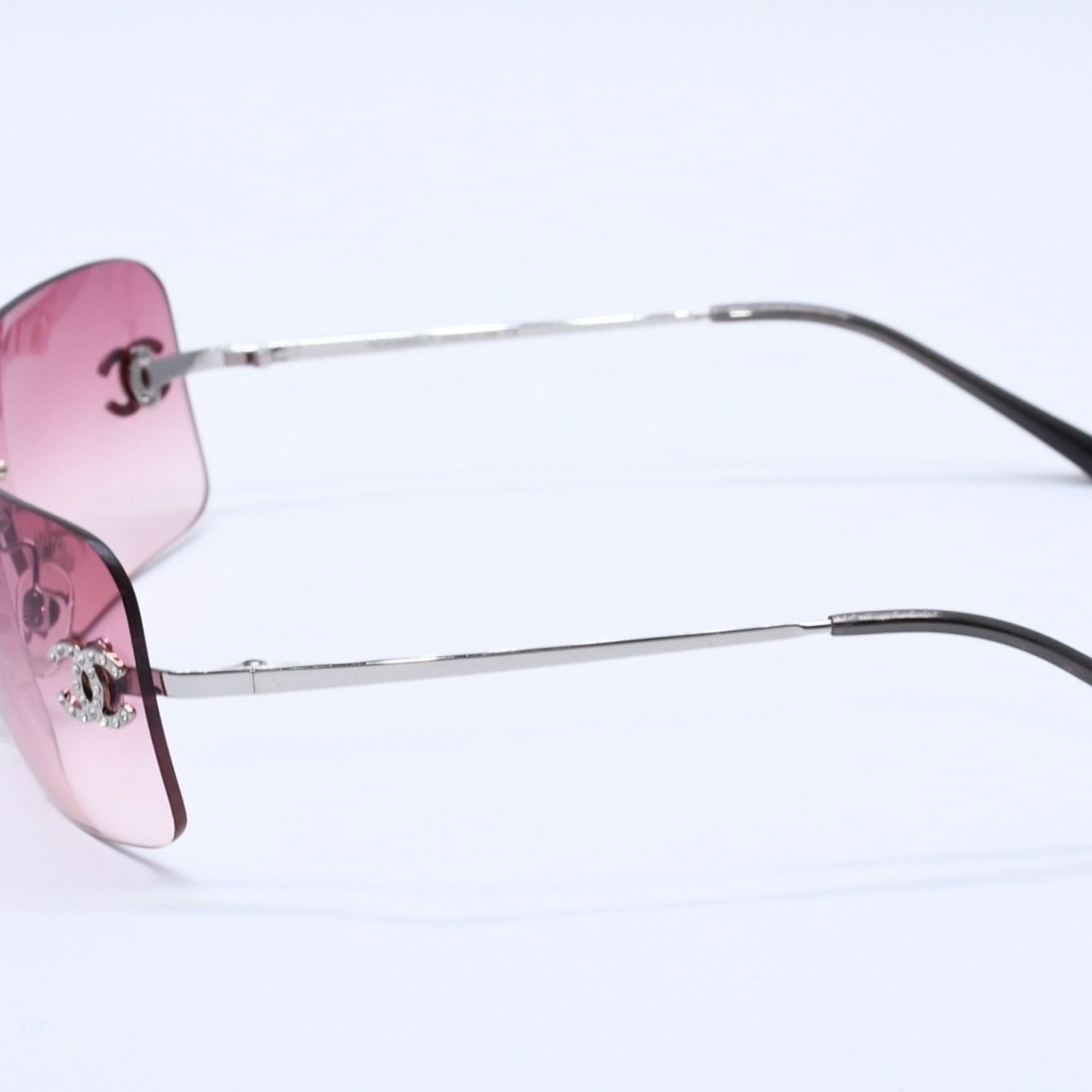 極美品 CHANEL シャネル Sunglasses サングラス ラインストーン 4017-D