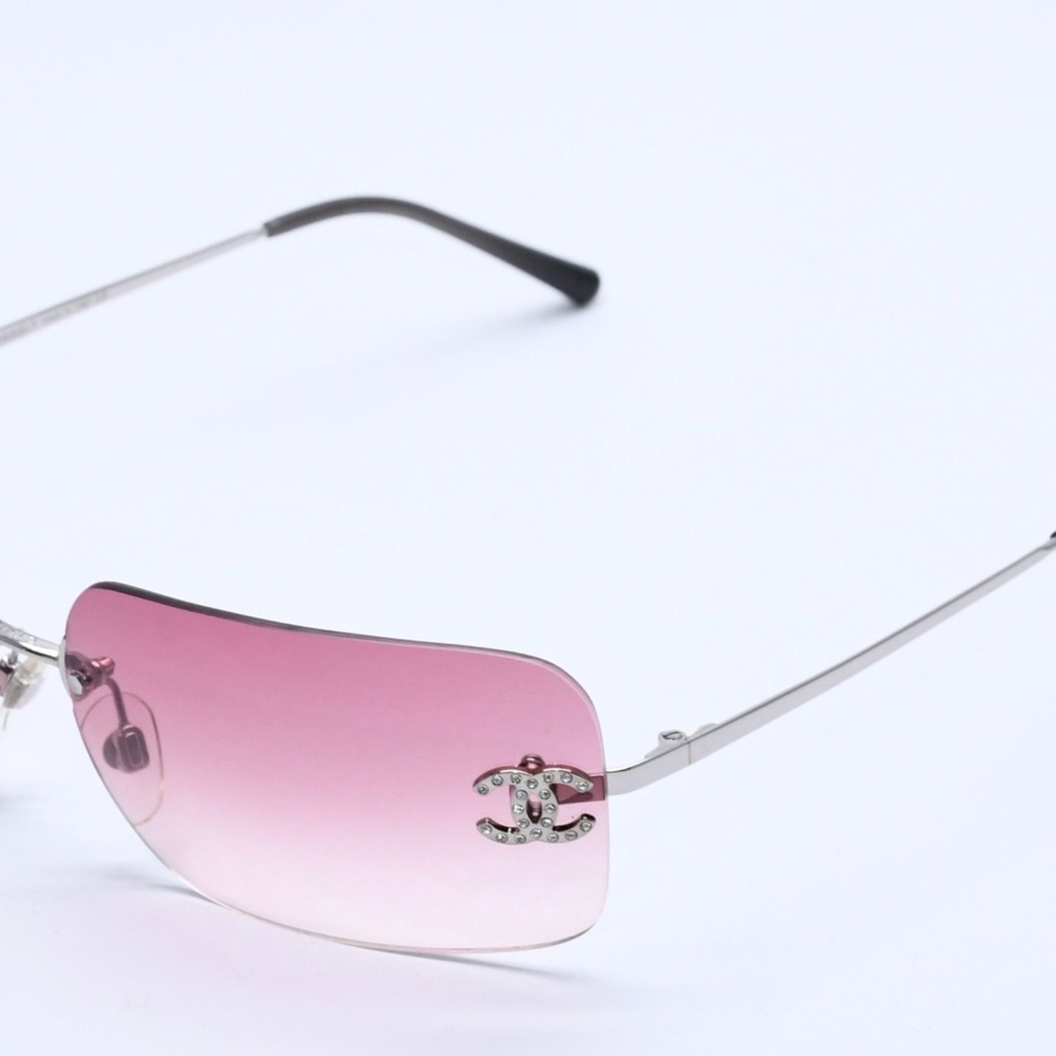 極美品 CHANEL シャネル Sunglasses サングラス ラインストーン 4017-D