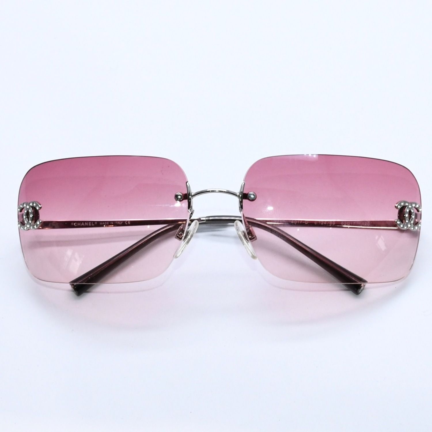 極美品 CHANEL シャネル Sunglasses サングラス ラインストーン 4017-D