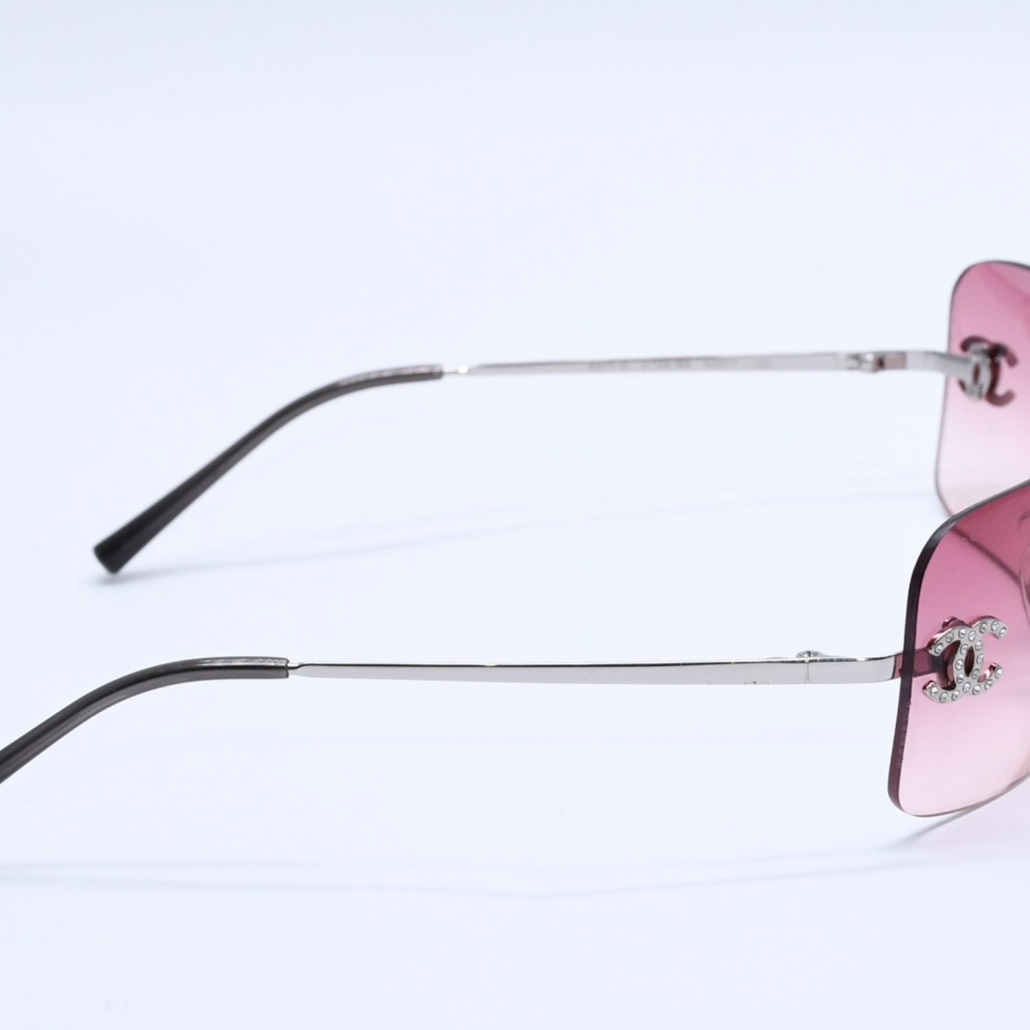 極美品 CHANEL シャネル Sunglasses サングラス ラインストーン 4017-D