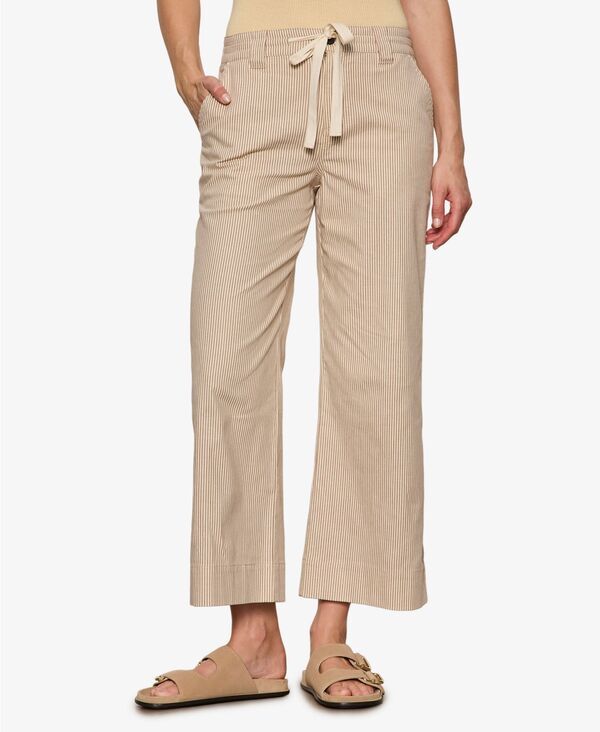 サンクチュアリー レディース ボトムス カジュアルパンツ コットン クロップド Sanctuary Womens Cropped Lily Stripe WideLeg Cotton Trousers