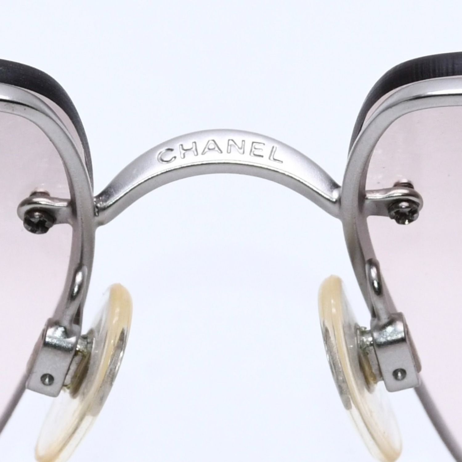 極美品 CHANEL シャネル リムレス サングラス サイドココマーク クリア