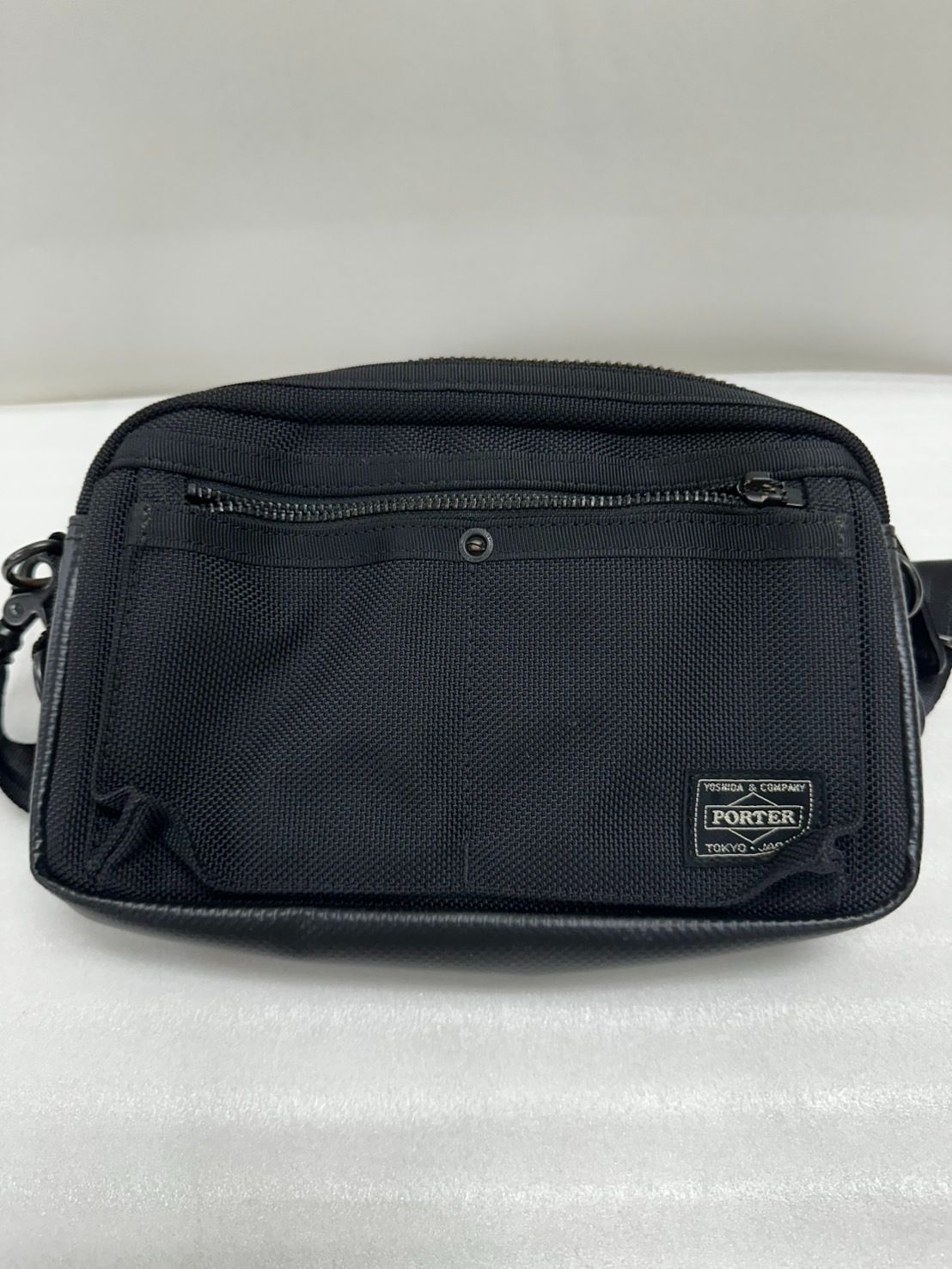 【本体美品/訳あり】PORTERHEAT ショルダーバッグ 横型ミニ 黒