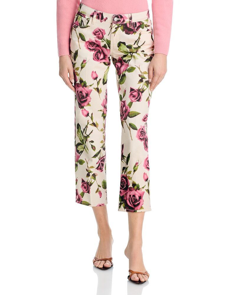 ラジャンス レディース ボトムス デニムパンツ ローライズ ジーンズ LAGENCE Blaine Low Rise Crop Stovepipe Jeans in EcruMauve Romanti