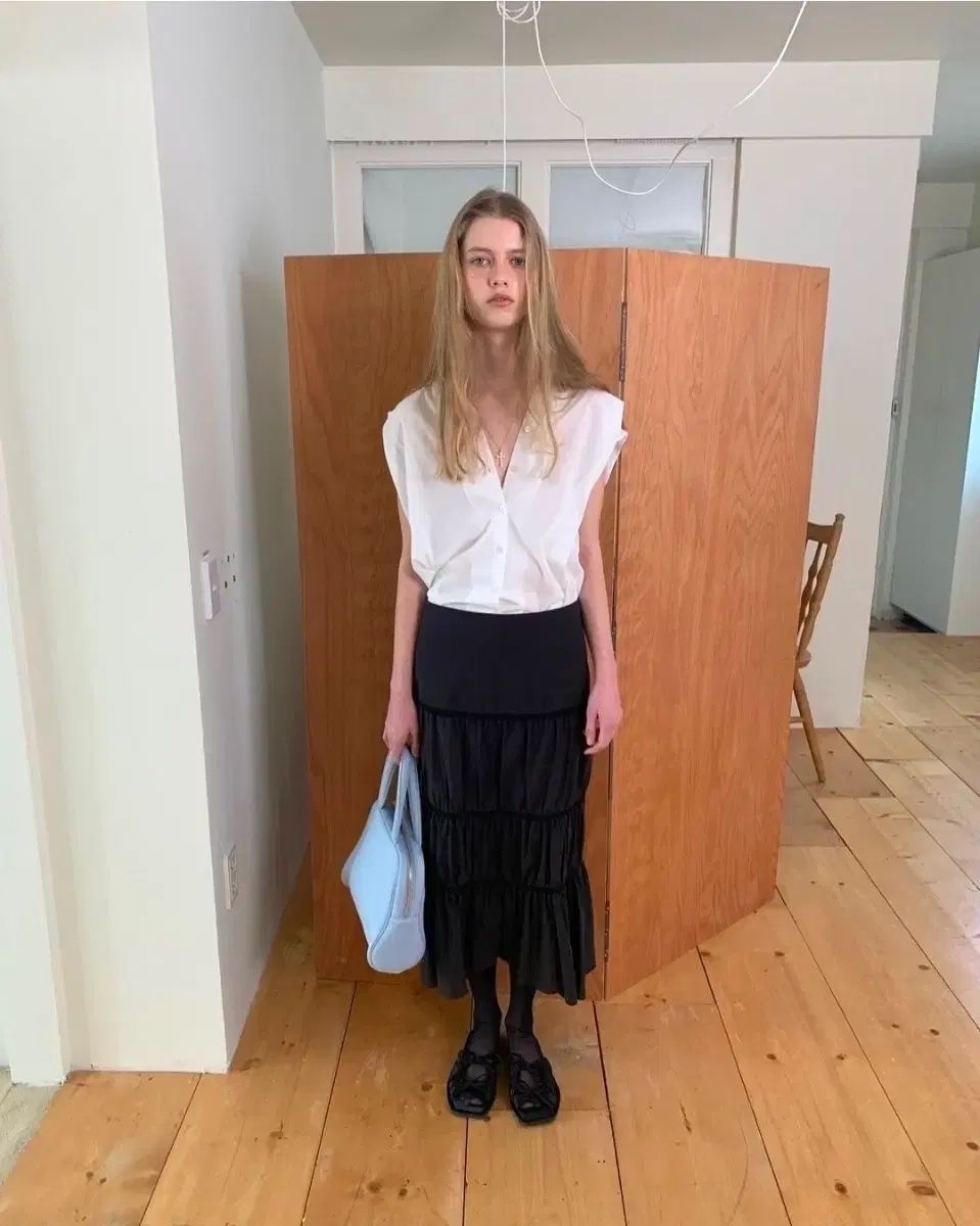 新品 スムードムード black neely tiered skirt ロング丈スカート