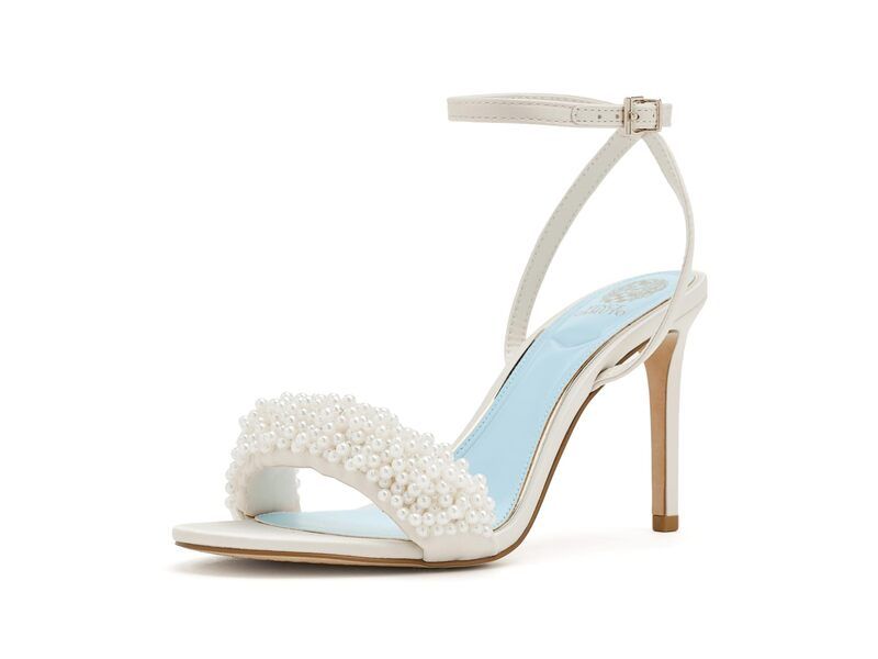 ヴィンスカムート レディース シューズ ヒール サンダル アンクル Vince Camuto Arleem Beaded Band Ankle Strap Higheel Sandals Milk