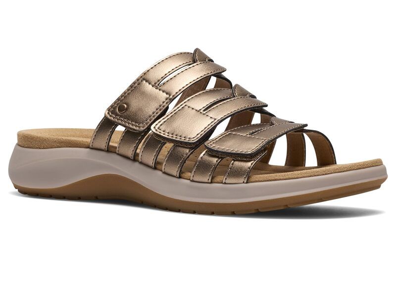 クラークス レディース シューズ サンダル Clarks Maelynn Abby Gold Metallic Synthetic ゴールド