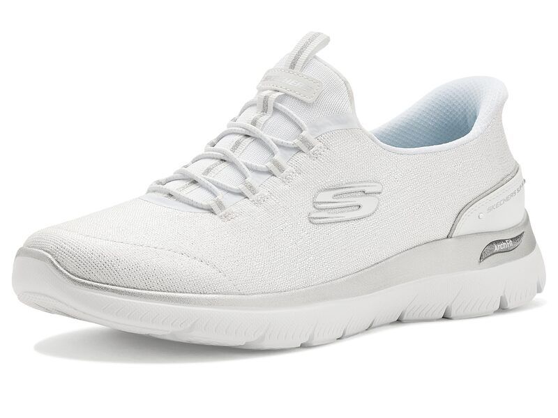 スケッチャーズ レディース シューズ スニーカー SKECHERS Arch Fit Summits Hands Free SlipIns WhiteSilver ホワイト