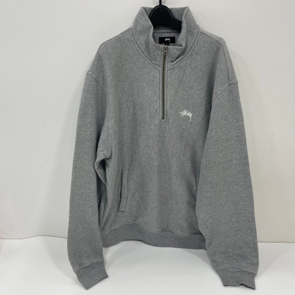 07w70204 stussy(ステューシー) ハーフジップスウェット Lサイズ グレー 中古品 スウェット