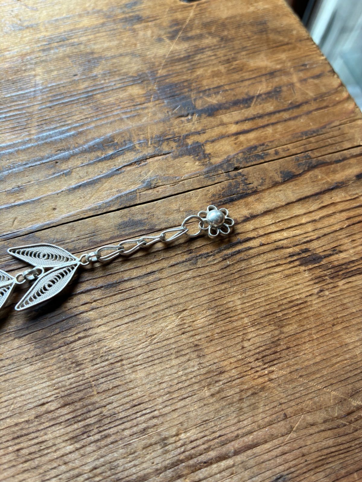 トルコ製 シルバー925 ハンドメイド ブレスレット(レース細工・花モチーフ・アンカラ買付) 7