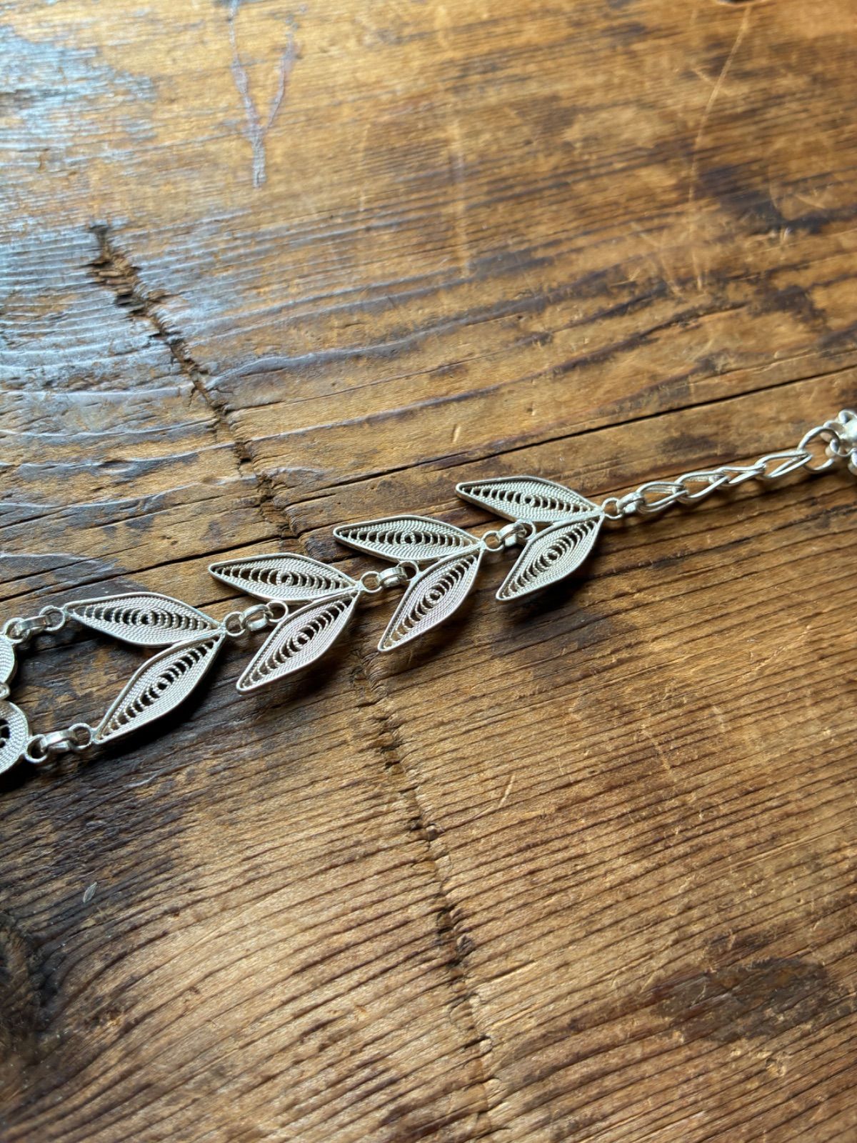トルコ製 シルバー925 ハンドメイド ブレスレット(レース細工・花モチーフ・アンカラ買付) 6