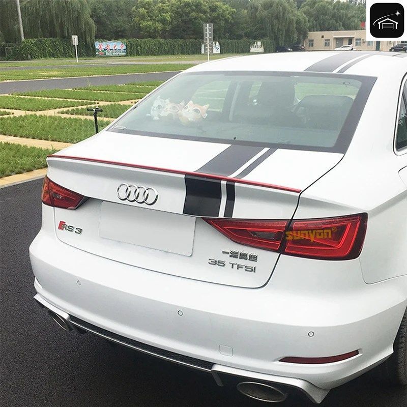 ABS塗装樹脂リアトランクスポイラー アウディ A3 S3 セダン 4ドア 2013 - 18 カスタムパーツ