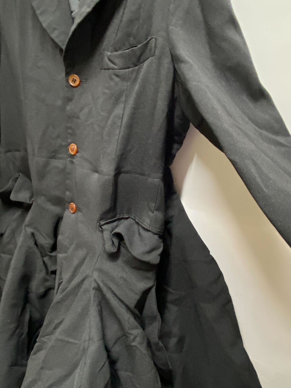23SS コムデギャルソン オムプリュス コート S 黒 COMME des GARCONS 