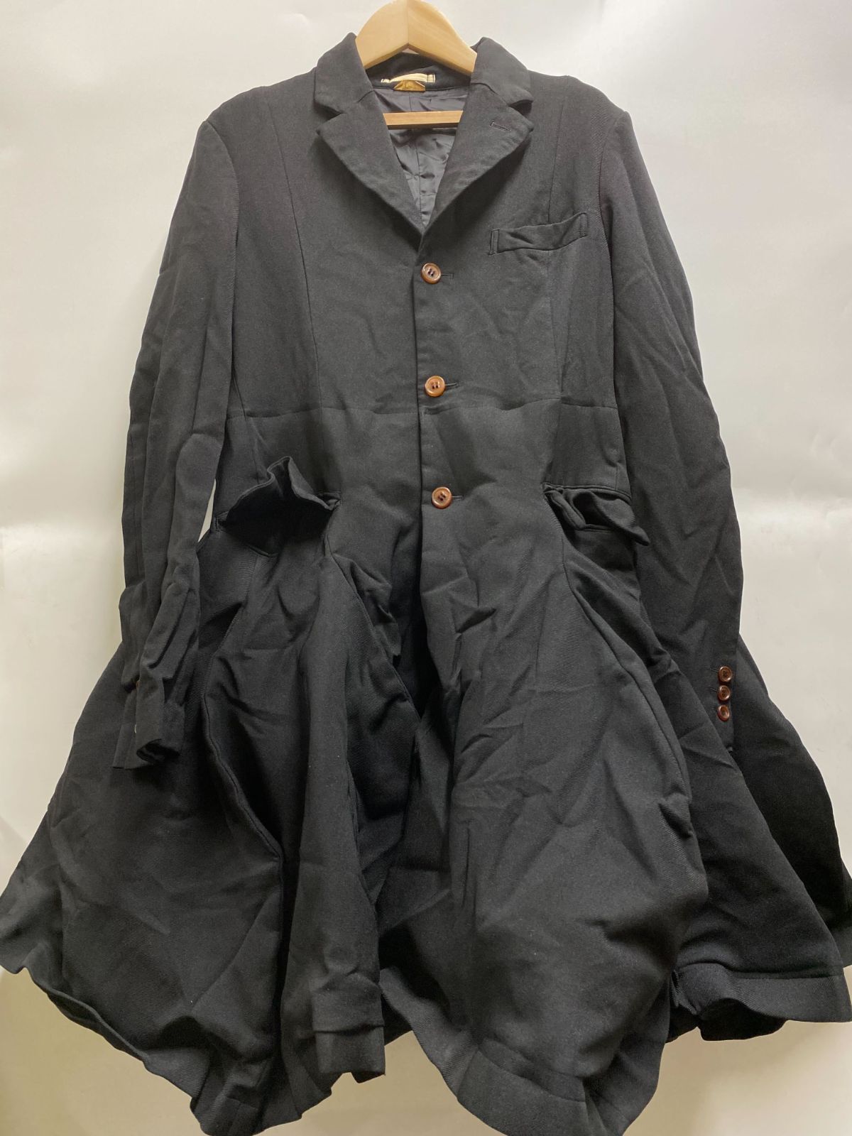 23SS コムデギャルソン オムプリュス コート S 黒 COMME des GARCONS