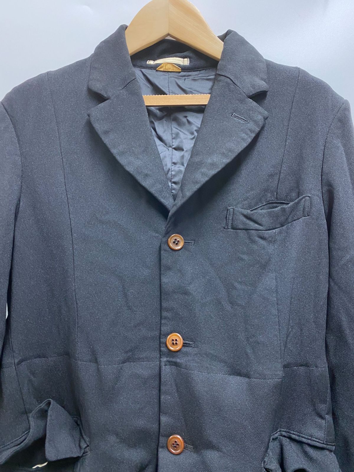 23SS コムデギャルソン オムプリュス コート S 黒 COMME des GARCONS 