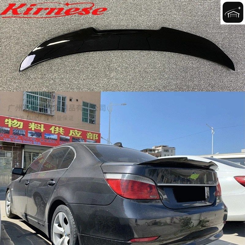 カーボンファイバー調リアトランクスポイラーリップ PSMスタイルリアウイングスポイラー BMW E60 M5 コンバーチブル 2004-2009 カスタムパ
