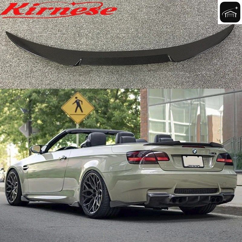 カーボンファイバー調リアトランク スポイラーリップ M4スタイルリアウィングスポイラー BMW E93 335I M3 コンバーチブル 2007-2013 カスタ