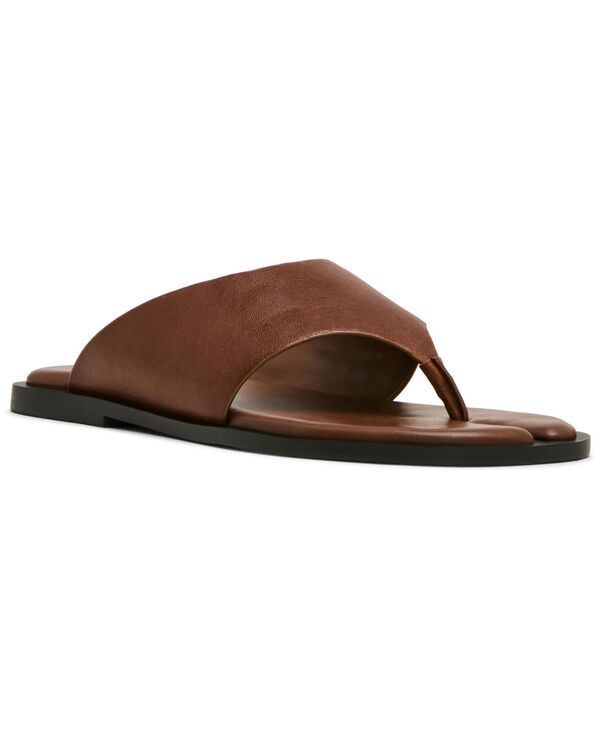 スティーブ マデン レディース シューズ スリッポン・ローファー サンダル Steve Madden Womens Illia Splitoe SlipOn Flat Sandals Cognac L