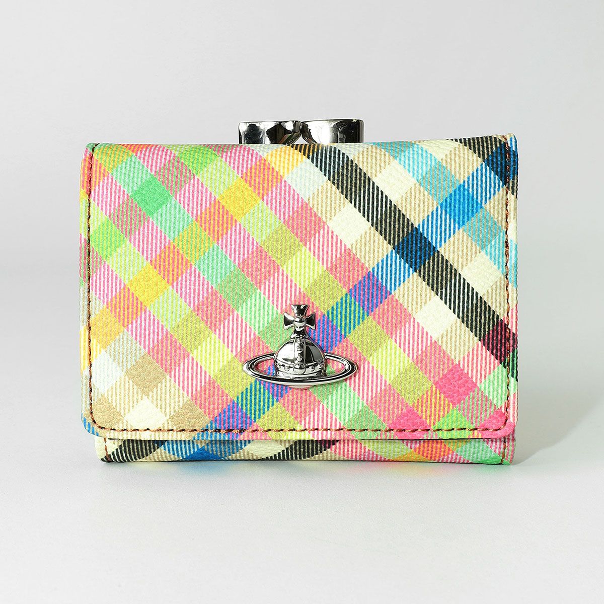 新品 ヴィヴィアン ウエストウッド Vivienne Westwood 3つ折り財布 ヘザー プラッド