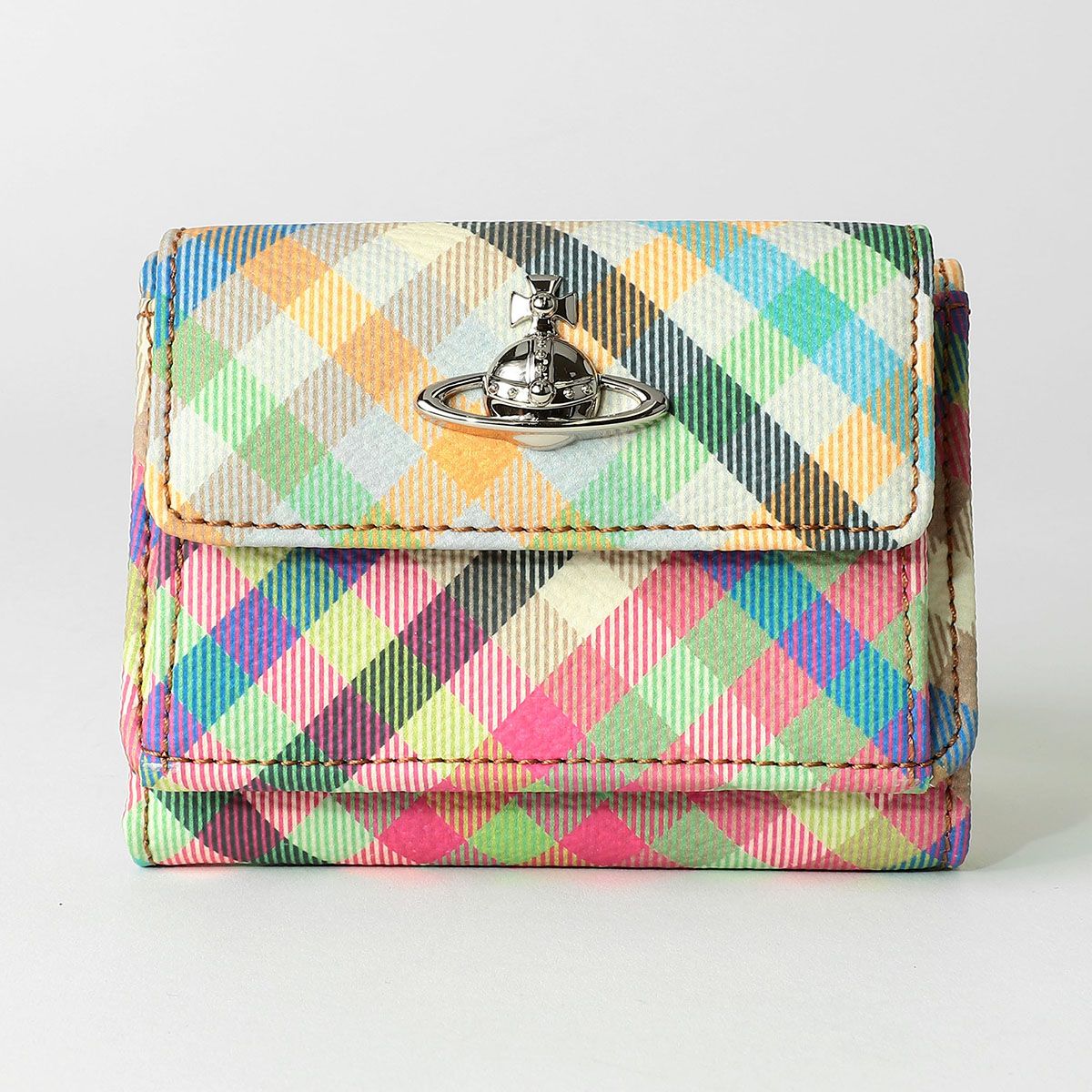 新品 ヴィヴィアン ウエストウッド Vivienne Westwood 3つ折り財布 ヘザー プラッド