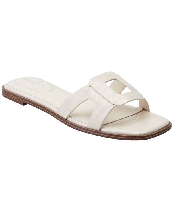 バンドリーノ レディース シューズ サンダル Bandolino Womens Vienma Square Toe Slide Flat Sandals Ivory Croco アイボリー