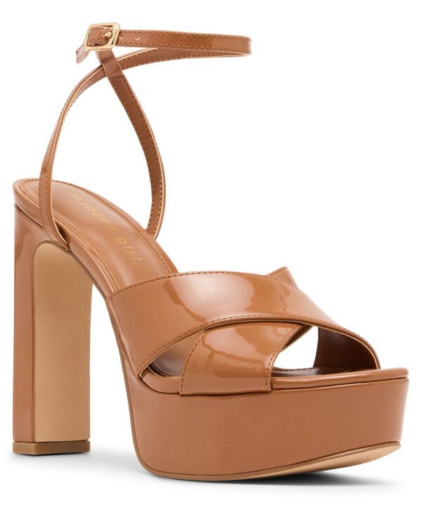 マッデンガール レディース シューズ サンダル プラットフォーム Madden Girl Amber Crossband Platform Dressandals Caramel アンバー