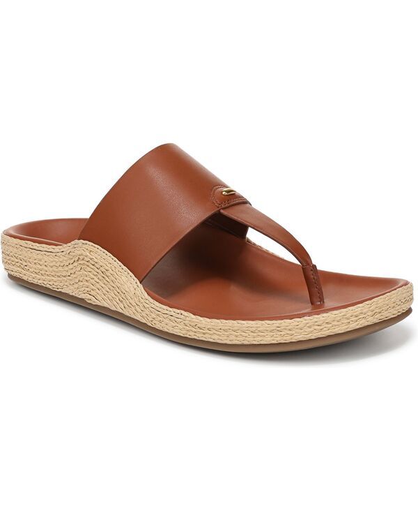 フランコサルト レディース シューズ サンダル Franco Sarto Womens Bernice Open Toe Thong Sandals Cognac Faux Leather