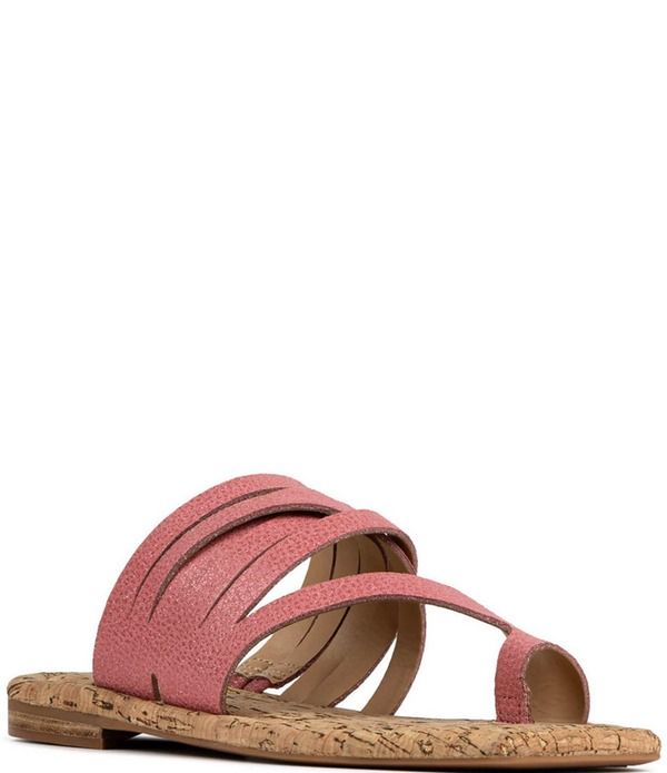 ドナルドプリネール レディース シューズ サンダル レザー Donald Pliner Hazie Leather Strappy Toe Ring Flat Sandals Pink ピンク