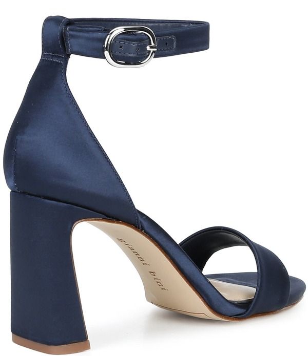 ジャンビニ レディース シューズ サンダル サテン ヒール Gianni Bini Amandah Satin Block Heel Dressandals New Navy ネイビー