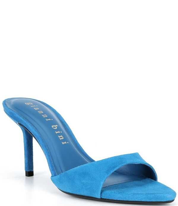 ジャンビニ レディース シューズ サンダル スエード Gianni Bini Camrun Suede Stiletto Slide Sandals Dangeroso Blue ブルー