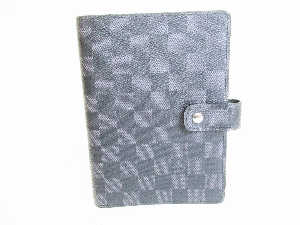 【未使用保管品】 ルイヴィトン LOUIS VUITTON ダミエ グラフィット アジェンダ MM 手帳カバー システム手帳 メンズ